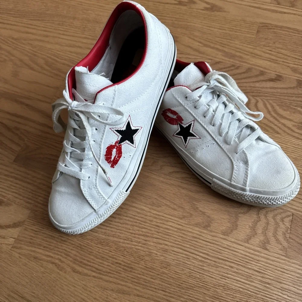 Converse One Star Lips Pro Sneakers Shoes Low Skate Canvas Lace Up Mens Size 9.5